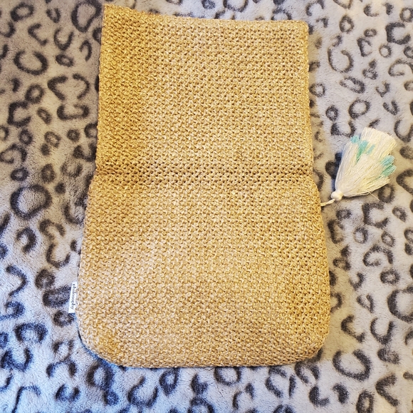 PHILOSOPHY Summer Boho Paper Straw Tassel Clutch Clutch - Picture 4 of 6